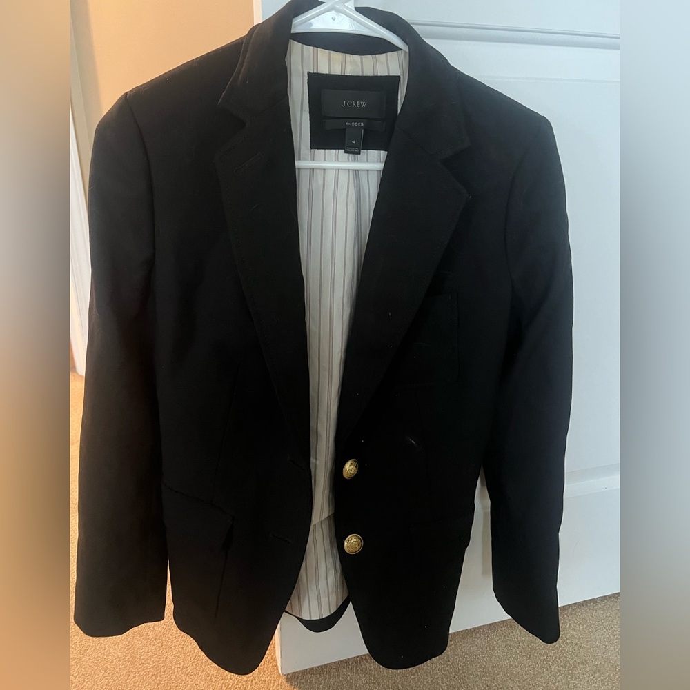 J. Crew Black Sport Coat Tailored Silhouette